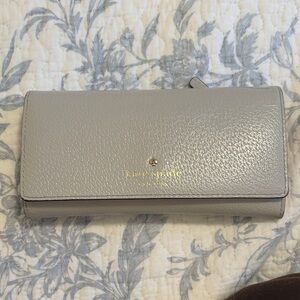 Kate Spade Light Gray Leather Wallet